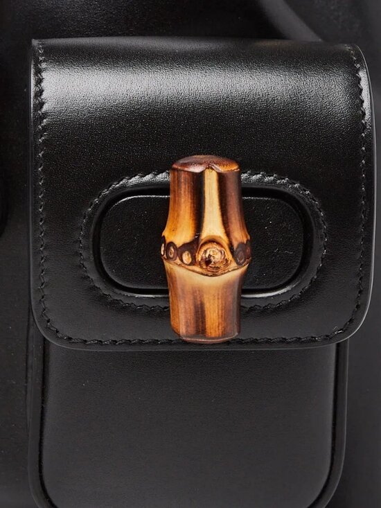 Gucci Black Smooth Leather Bamboo Handle Small Backpack Bag main image 11